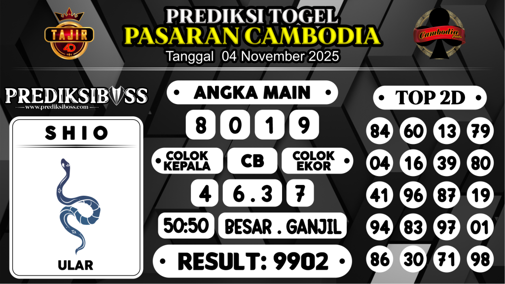 https://prediksibossmbg.com/prediksi-boss-togel-cambodia-selasa-04-november-2025/